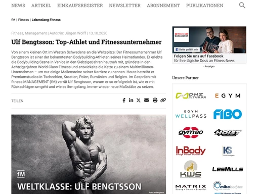 Fitness, Management: Ulf Bengtsson: toppidrottsman och fitnessentreprenör